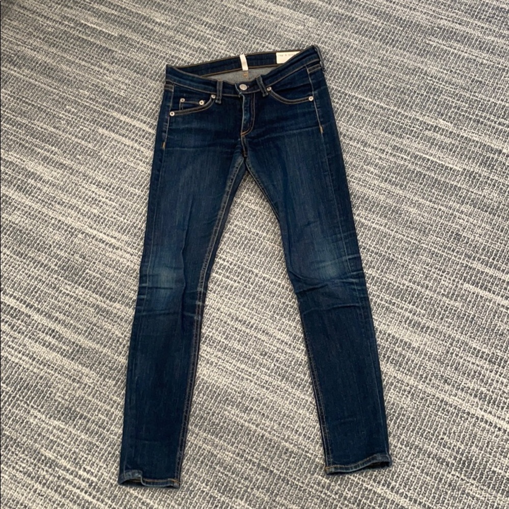 Rag+bone dark wash blue skinny jeans Capri length